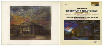 Bernard Krigstein Signed Illustration, From 1959 for the LP "Beethoven Symphony No. 9" -- Large Illustration Measures 16.75" x 13.5